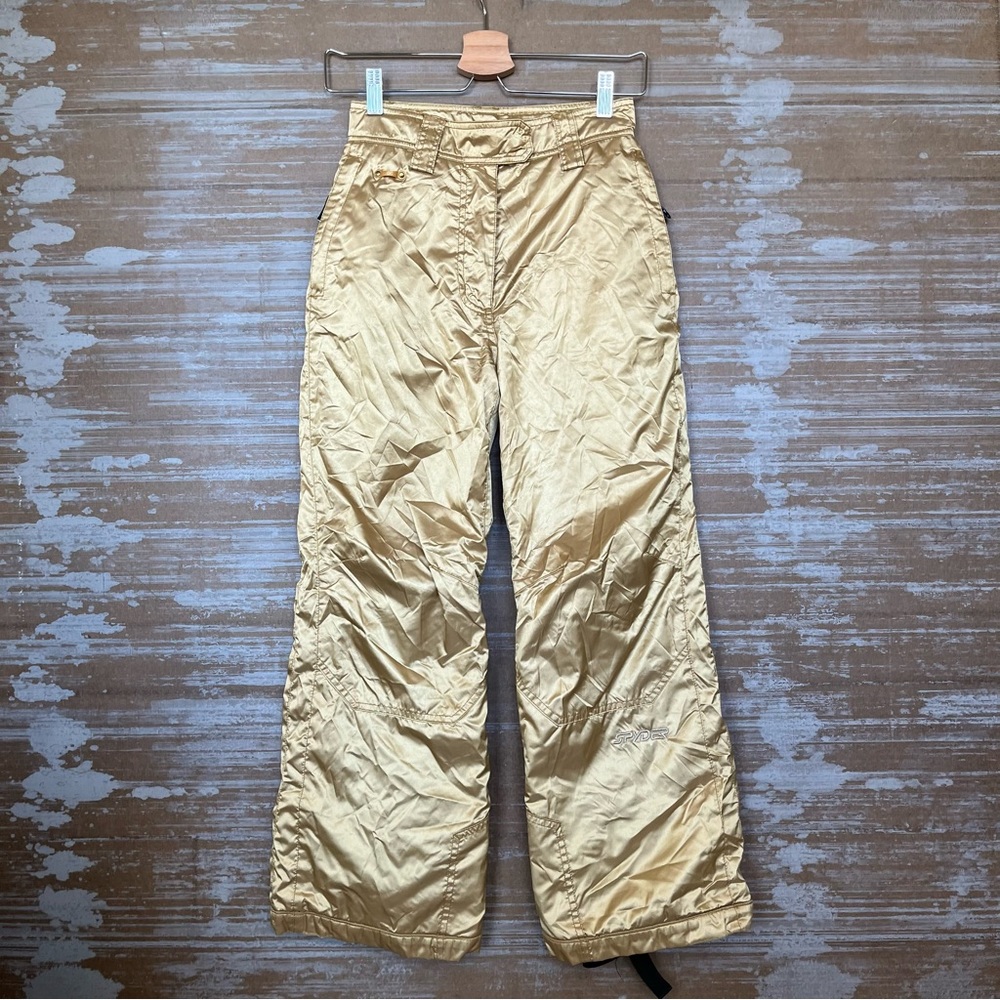 Spyder Circuit Snowboard Ski Pants Metallic Gold Waterproof Outdoor Kids 12